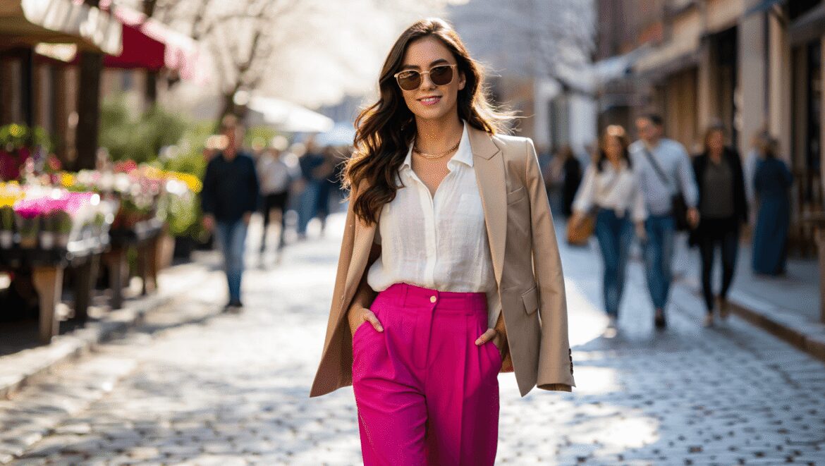Pantalon rose : idées de looks pour le printemps-été 2026