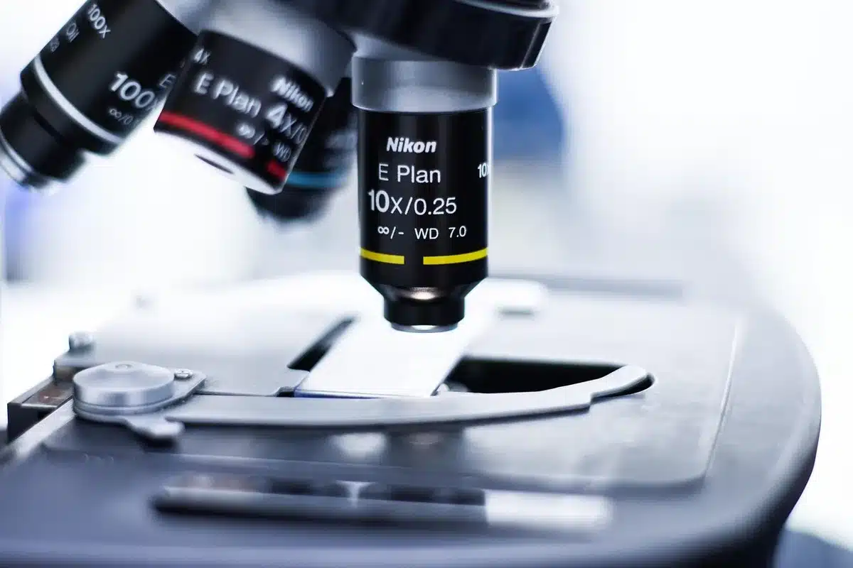 Gros plan d'un film protéique en laboratoire montrant une structure fine